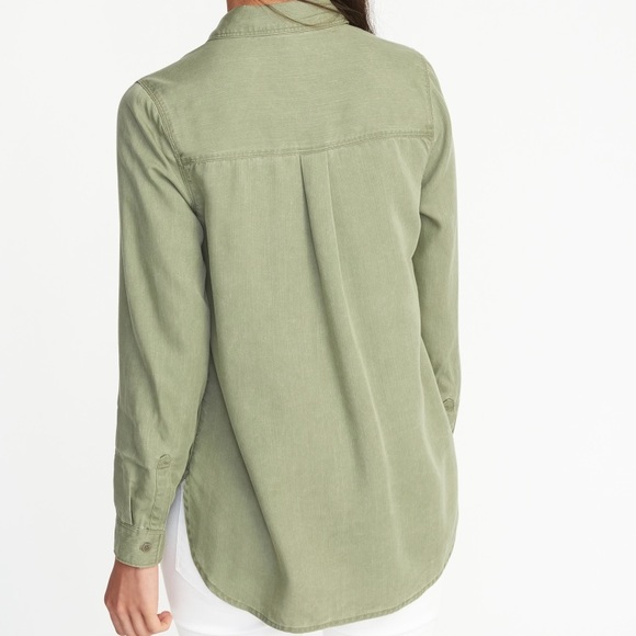 NWOT Tencel Shirt Olive - Picture 4 of 5